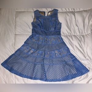 Lavender Formal Lace Sleeveless Blue Dress